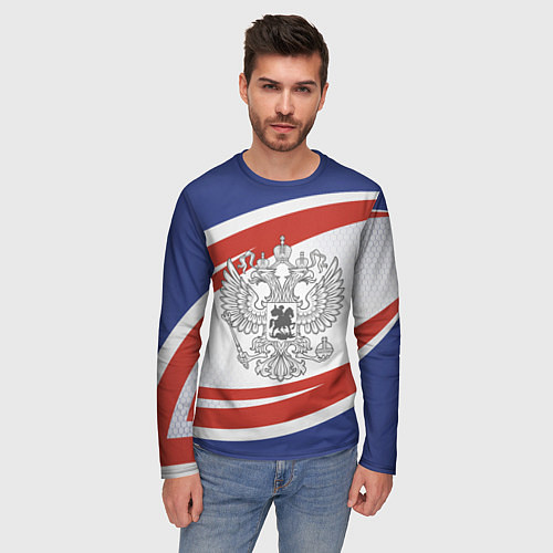 Мужской лонгслив Герб России / 3D-принт – фото 3