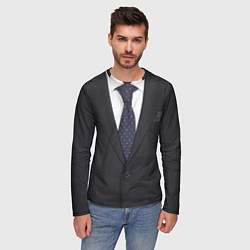 Лонгслив мужской Костюм деловой и на свадьбу, цвет: 3D-принт — фото 2