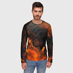 Лонгслив мужской Ведьмак в огне, цвет: 3D-принт — фото 2
