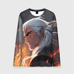 Лонгслив мужской Ведьмак в аниме стиле, цвет: 3D-принт