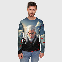 Лонгслив мужской Ведьмак стиль аниме, цвет: 3D-принт — фото 2