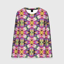 Лонгслив мужской Разноцветные узорчатые ромбы, цвет: 3D-принт