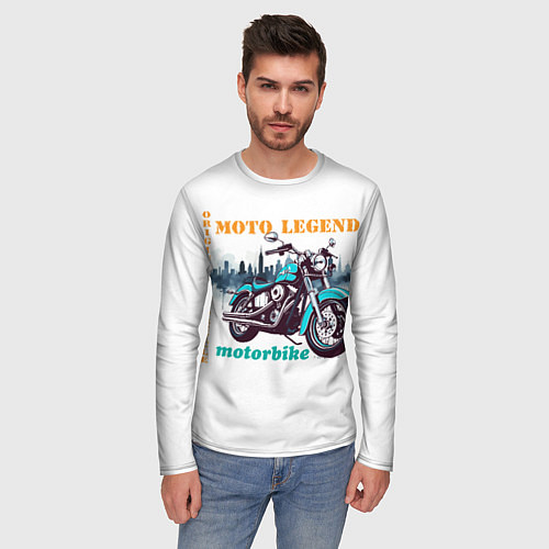 Мужской лонгслив Легендарный мотоцикл / 3D-принт – фото 3