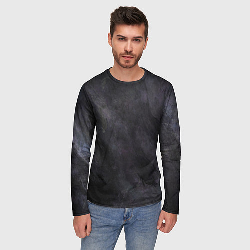 Мужской лонгслив Абстракция - dark strokes of paint / 3D-принт – фото 3