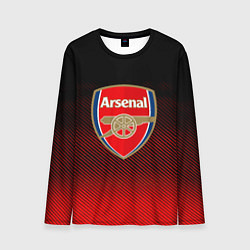 Лонгслив мужской Arsenal текстура полосы красные, цвет: 3D-принт