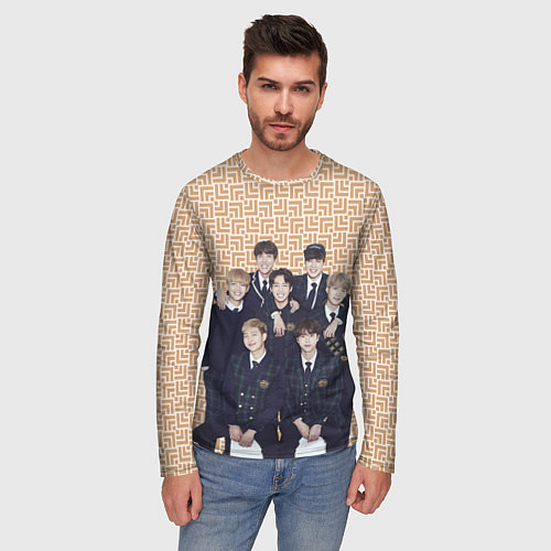Мужской лонгслив BTS в костюмах / 3D-принт – фото 3