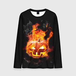 Лонгслив мужской Горящая тыква джек, цвет: 3D-принт