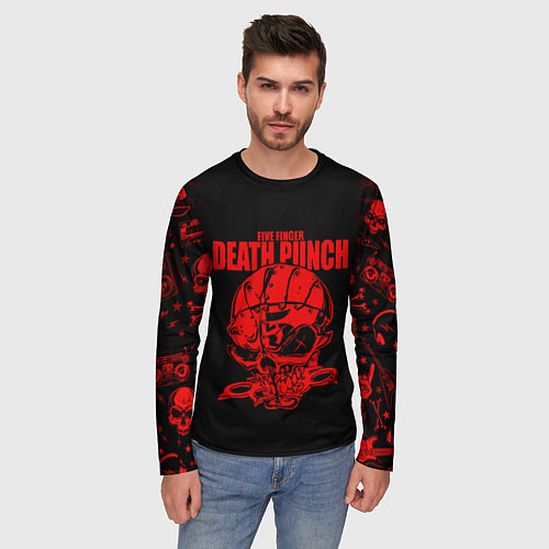 Мужской лонгслив Five Finger Death Punc / 3D-принт – фото 3