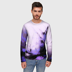 Лонгслив мужской Взрывной индиго светлый, цвет: 3D-принт — фото 2