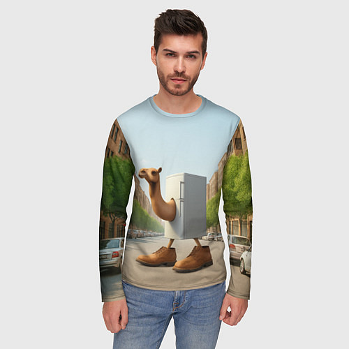 Мужской лонгслив Фриго Камело мем / 3D-принт – фото 3