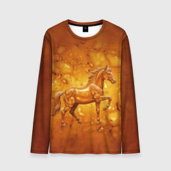Лонгслив мужской Лошадь из желтого янтаря, цвет: 3D-принт