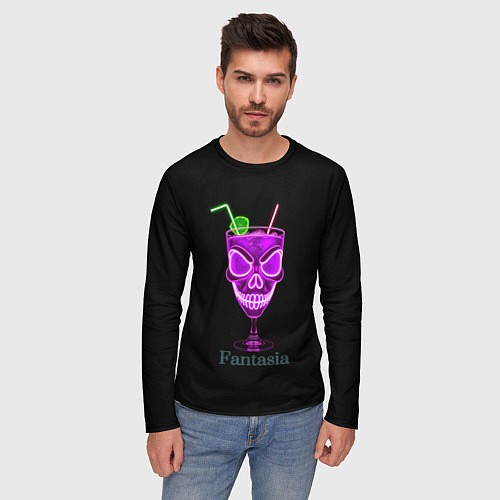 Мужской лонгслив Fantasia pink / 3D-принт – фото 3
