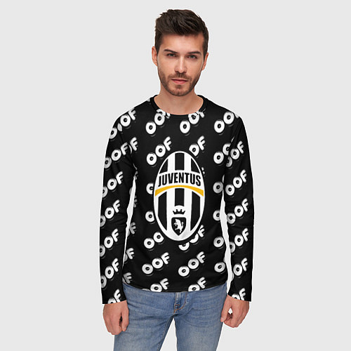 Мужской лонгслив Juventus off pattern / 3D-принт – фото 3