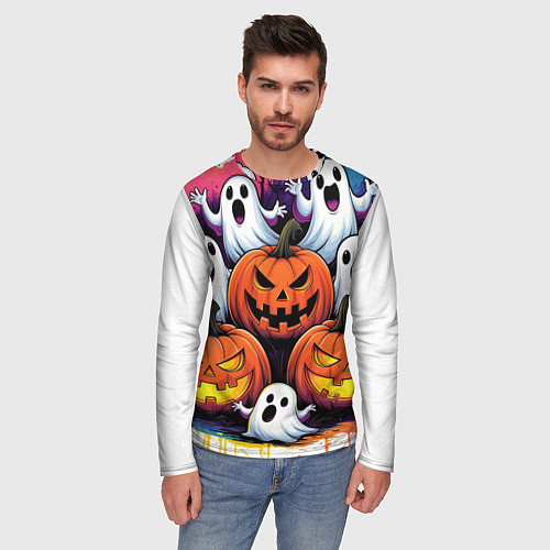 Мужской лонгслив Happy Halloween 25 / 3D-принт – фото 3