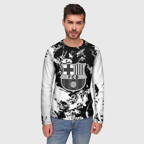 Мужской лонгслив Juventus белый дым / 3D-принт – фото 3