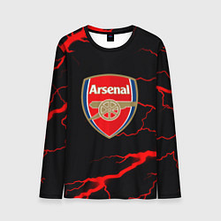 Лонгслив мужской Arsenal красные молнии, цвет: 3D-принт