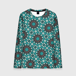 Мужской лонгслив Бирюзовая текстура из персидских звезд