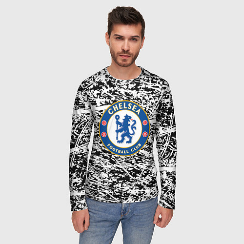 Мужской лонгслив Челси штрихи красок / 3D-принт – фото 3