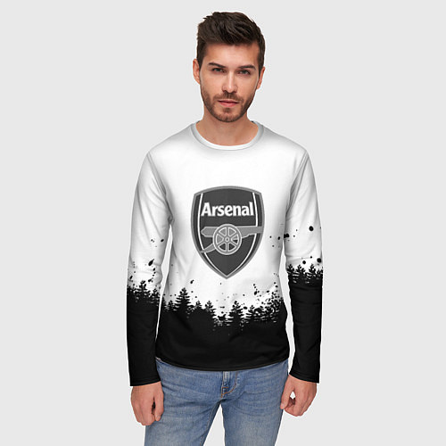 Мужской лонгслив Arsenal черный лес / 3D-принт – фото 3