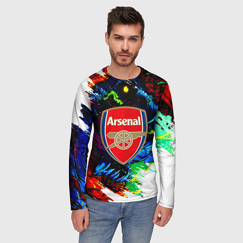 Мужской лонгслив Arsenal monster / 3D-принт – фото 3
