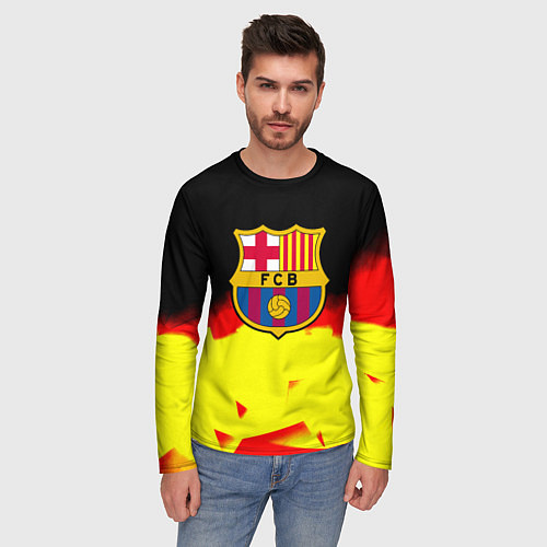 Мужской лонгслив Borussia абстракция золото геометрия / 3D-принт – фото 3