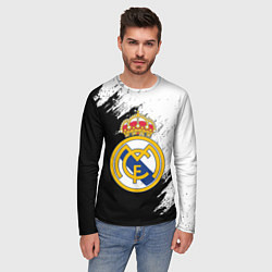 Лонгслив мужской Real Madrid текстура штрихи, цвет: 3D-принт — фото 2