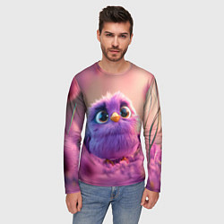 Лонгслив мужской Фиолетовая птичка, цвет: 3D-принт — фото 2
