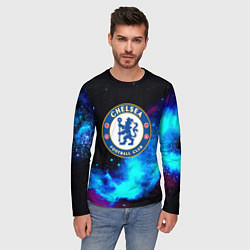 Лонгслив мужской Челси неоновый космос, цвет: 3D-принт — фото 2