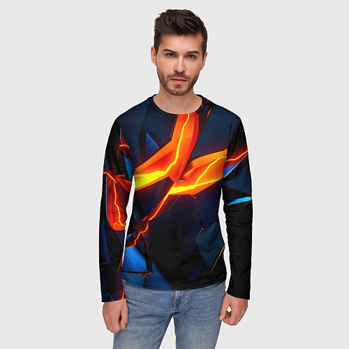 Мужской лонгслив Plate fractures / 3D-принт – фото 3