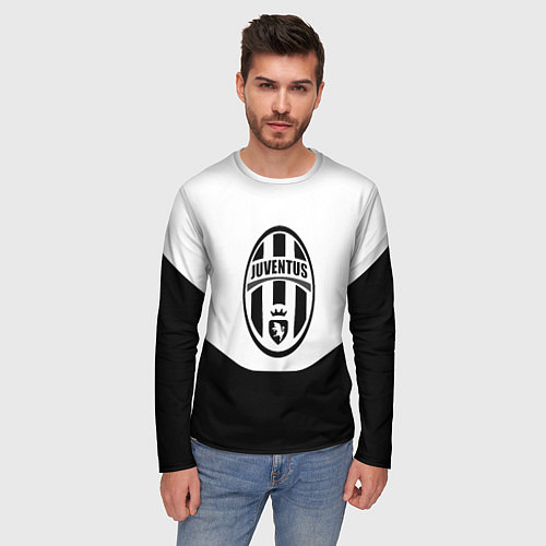 Мужской лонгслив Juventus полосы / 3D-принт – фото 3