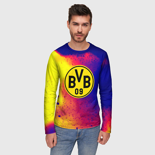 Мужской лонгслив Borussia космические краски / 3D-принт – фото 3