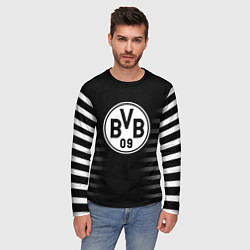 Лонгслив мужской Ювентус геометрия полосы, цвет: 3D-принт — фото 2