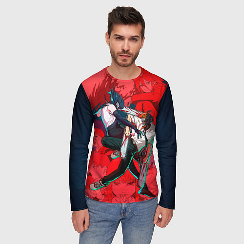 Мужской лонгслив Битва с Резе Человек бензопила / 3D-принт – фото 3