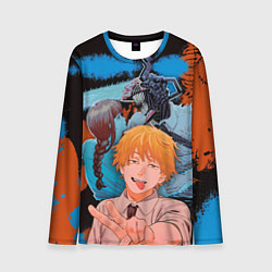 Лонгслив мужской Дэндзи и Макима из Человек бензопила, цвет: 3D-принт