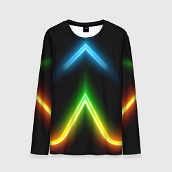 Лонгслив мужской Neon multicolored lines, цвет: 3D-принт