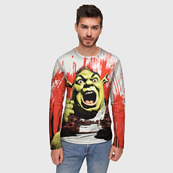 Лонгслив мужской Кричащий Шрек, цвет: 3D-принт — фото 2