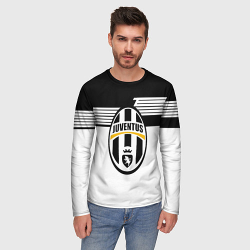Мужской лонгслив Juventus полосы линии / 3D-принт – фото 3