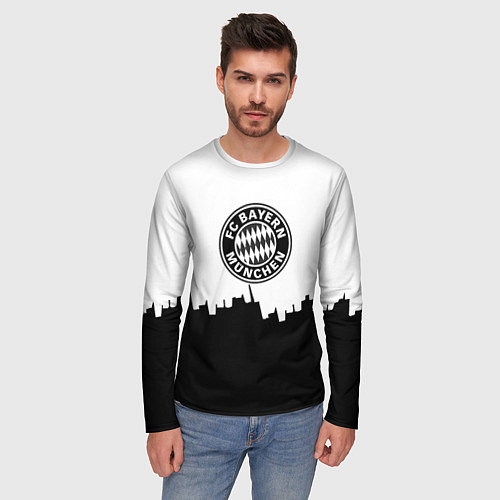 Мужской лонгслив Bayern Mnchen пиксели / 3D-принт – фото 3