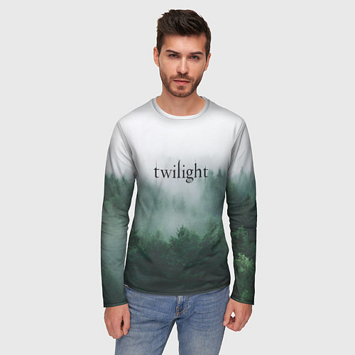 Мужской лонгслив Twilight forest / 3D-принт – фото 3