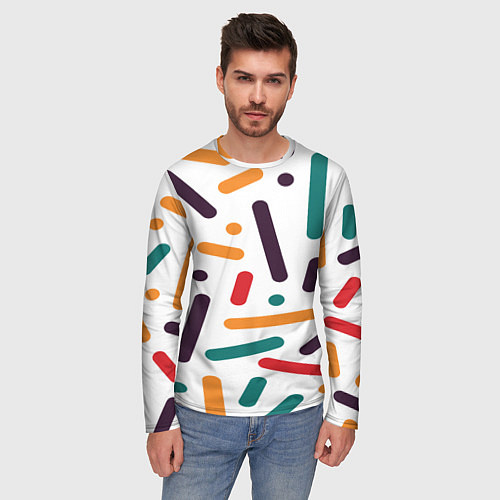 Мужской лонгслив Oval oil / 3D-принт – фото 3