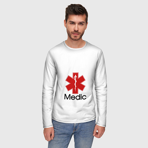 Мужской лонгслив Медик / 3D-принт – фото 3