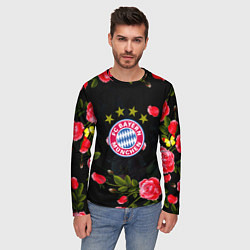 Лонгслив мужской Бавария Мюнхен розы, цвет: 3D-принт — фото 2