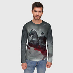 Лонгслив мужской Всадник в плаще на коне, цвет: 3D-принт — фото 2
