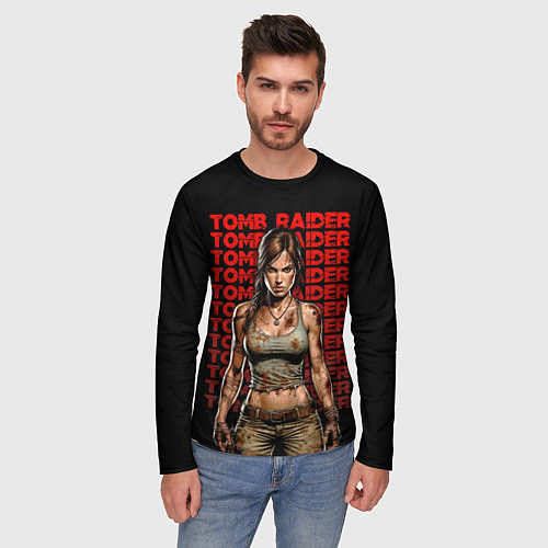 Мужской лонгслив Lara Croft - расхитительница гробниц / 3D-принт – фото 3