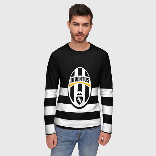 Мужской лонгслив Juventus линии / 3D-принт – фото 3