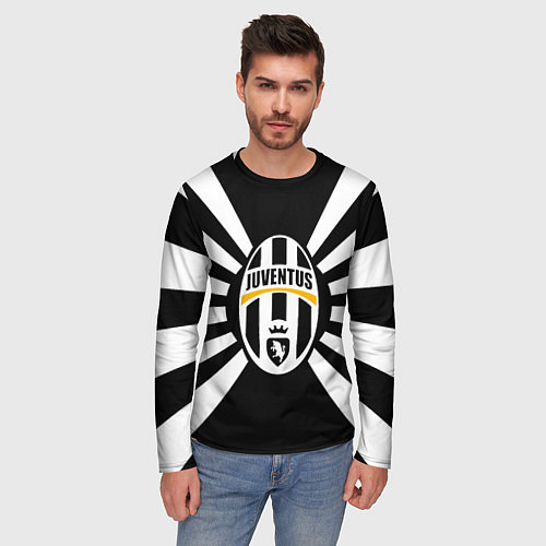 Мужской лонгслив Ювентус линии / 3D-принт – фото 3