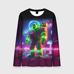 Лонгслив мужской Космонавт Шрук в неоновом скафандре на загадочной, цвет: 3D-принт