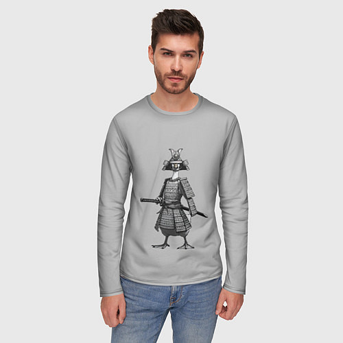 Мужской лонгслив Гусь-самурай с катаной / 3D-принт – фото 3