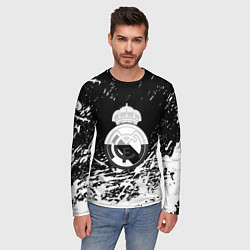 Лонгслив мужской Реал Мадрид краски текстура, цвет: 3D-принт — фото 2