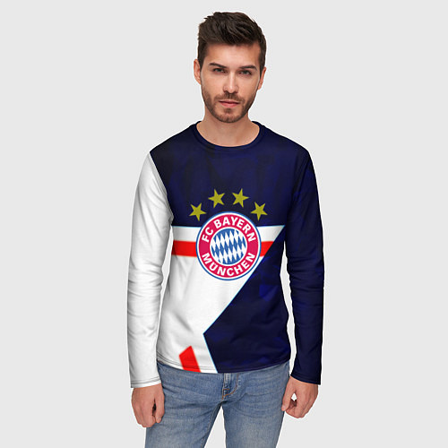 Мужской лонгслив Бавария звезды геометрия / 3D-принт – фото 3